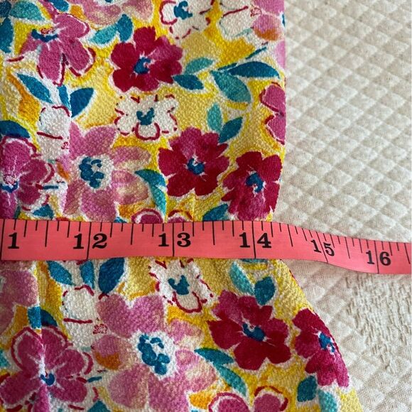BCBG Paris Spring Floral Ruffle Yellow, White, Red & Pink  Mini Dress - Picture 6 of 9